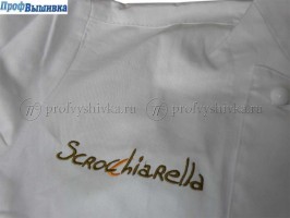 Двухцветная вышивка на белой куртке