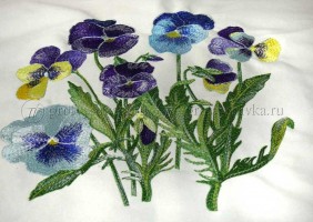 Компьютерная вышивка цветов