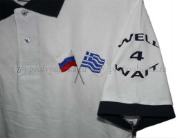 Вышивка логотипа груди и рукаве на поло