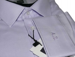 Вышивка букв на манжете в цвет сорочки