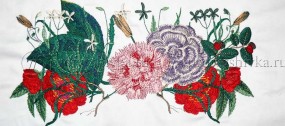 Машинная вышивка «Цветы» на заказ
