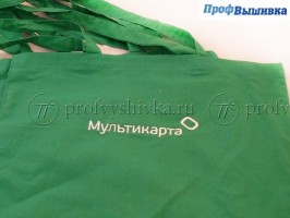 Вышивка логотипа на хлопковых сумках