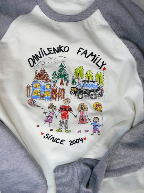 Вышивка детского рисунка