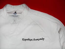 Вышивка на белом кителе на заказ