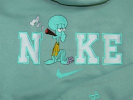 Вышивка Сквидворда на одежде