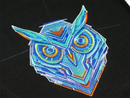 Красивая вышивка совы