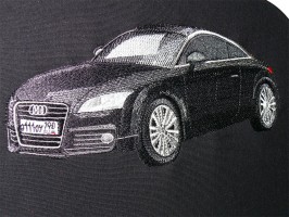 Вышивка автомобиля на одежде