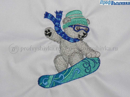 Вышивка детская «Мишка сноубордист»