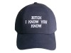 Бейсболка с текстом «Bitch i know you know»