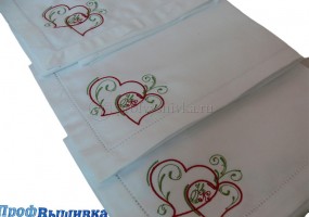 Вышивка на салфетках для свадьбы