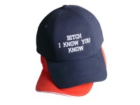 Бейсболка с текстом «Bitch i know you know»