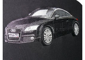 Вышивка автомобиля на одежде