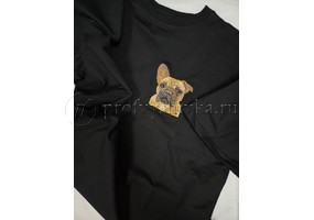 Французский бульдог вышивка по фото