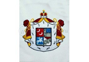 Красивый фамильный герб на салфетках