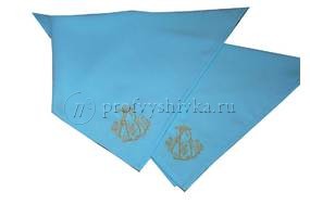 Голубые салфетки с машинной вышивкой