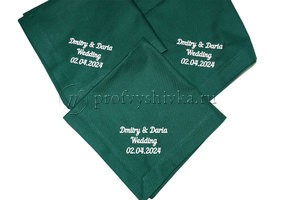 Свадебные салфетки с датой и именами