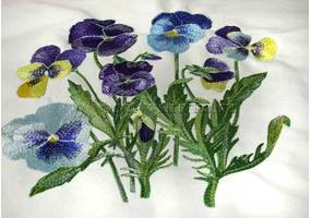 Компьютерная вышивка цветов