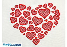 Компьютерная вышивка «Сердце из сердечек»