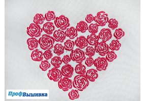 Вышивка «Сердце из роз»