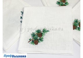 Вышивка на салфетках из льна